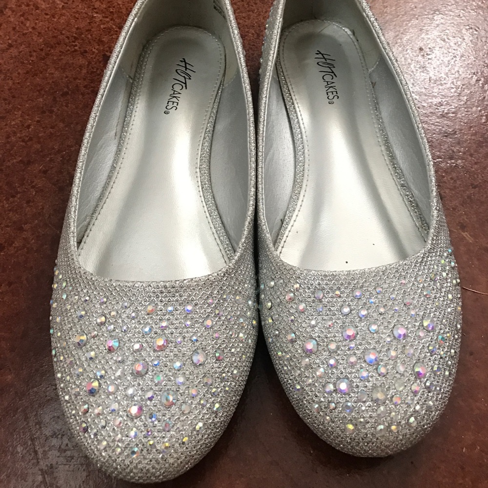 Silver Sparkly Flats